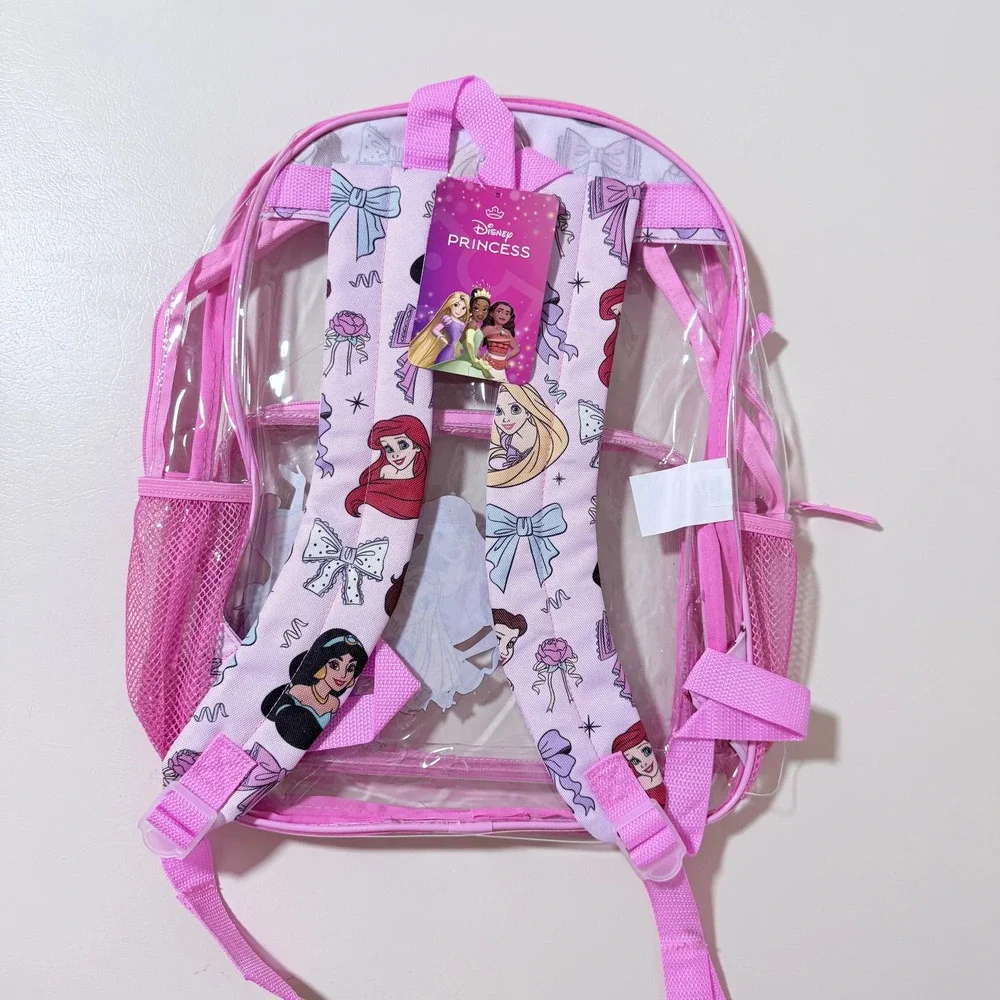Disney Princess Kids Clear PVC Backpack 16 Inch Full Size School Stadium
